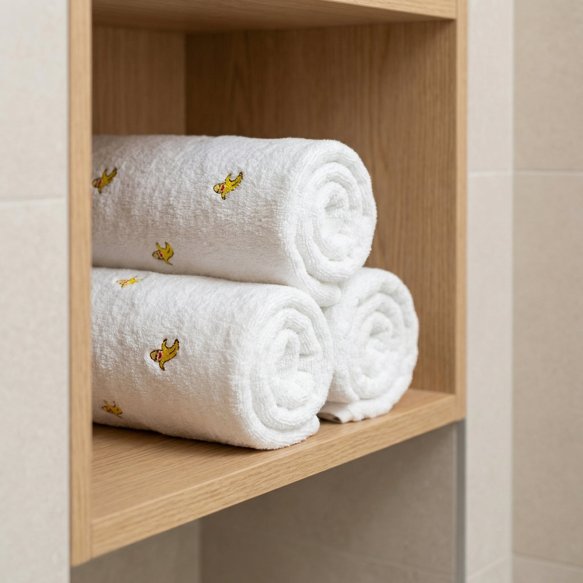 Unique Bargains Soft Absorbent Bath Towel 2 Pack Banana White/Banana Yellow 55"x28"