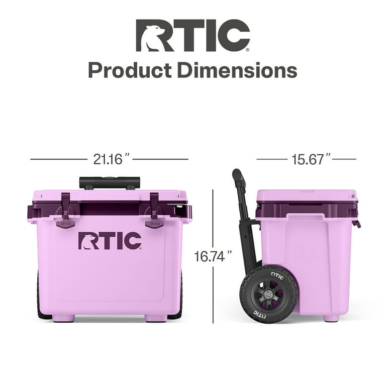 RTIC 22 QT Ultra-Light Wheeled Hard-Sided Ice Chest Cooler, Fits