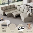 thumbnail image 5 of 126" L-shaped Sofa Sectional Sofa Couch Pull-out Sofa Bed with Charging Devices and Cup Holders for Living Room (Beige), 5 of 12