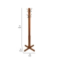 thumbnail image 5 of Wooden Coat Stand with X Frame Base and Metal Hooks Oak Brown, 5 of 5