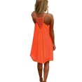 thumbnail image 2 of Innerwin Mini Robe Couleur Unie Débardeur Femme Fête Col Rond Ample Été Plage Robe d'Été Orange TG, 2 of 9