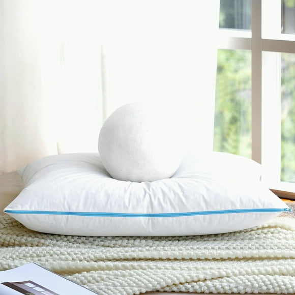 Luxury Comfort Down Pillow - Adjustable Support for Back, Stomach, and Side Sleepers - 2-Zipper Design, Cotton Fabric Cover - 20x28inches