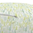 thumbnail image 2 of Nature Pouf Cover with Zipper, Botanical Pattern with Bicolour Monochrome Herbs and Plants, Soft Decorative Fabric Unstuffed Case, 30" W X 17.3" L, Sage Green Yellow Green, by Ambesonne, 2 of 3