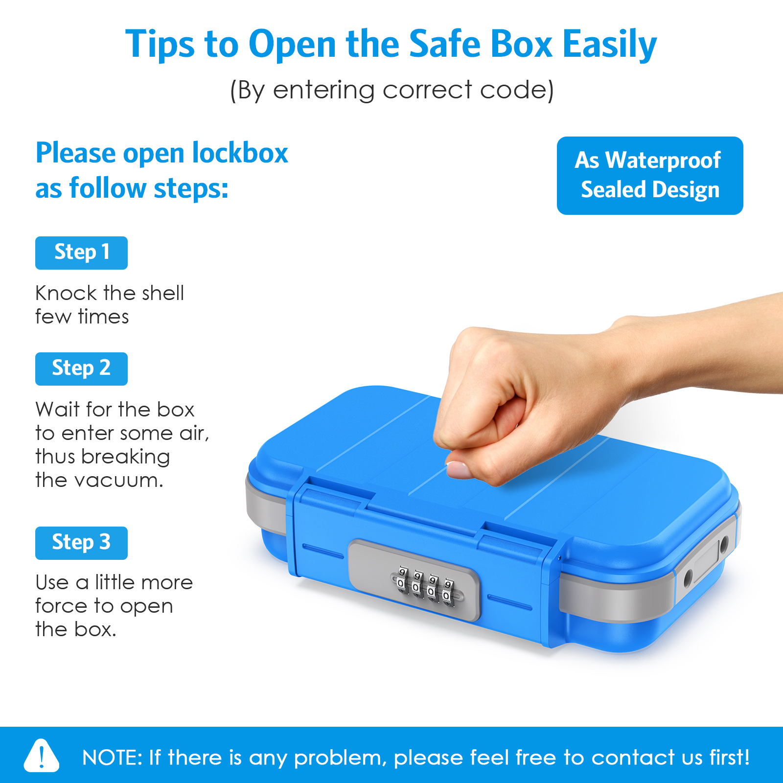 AMIR Portable Combination Safe Box Blue photo 6