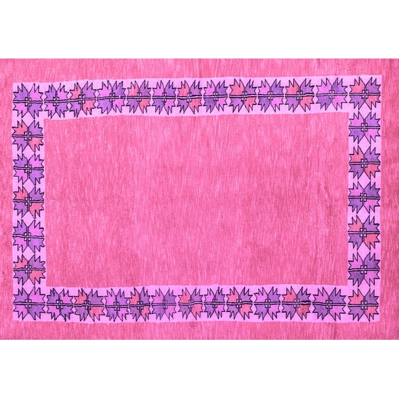 Ahgly Company Indoor Rectangle Abstract Purple Modern Area Rugs, 4' x 6'