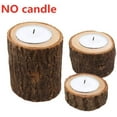 thumbnail image 3 of 3Pcs/Set Wooden Crafts Creative Round Wood Stake bark Shape Candle Holder Table Desktop Home Decoration(B), 3 of 7
