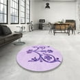 thumbnail image 3 of Ahgly Company Indoor Round Patterned Tyrian Purple Area Rugs, 5' Round, 3 of 6