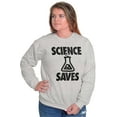 thumbnail image 3 of Science Saves Nerdy Scientist Geek Unisex Plus Fleece Graphic Sweatshirt Brisco Brands 3X, 3 of 5