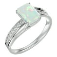 thumbnail image 2 of SuperJeweler 1 3/4 Carat Emerald Shape Created Opal and Diamond Ring In Sterling Silver For Women, 2 of 6
