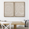 thumbnail image 3 of IDEA4WALL 2pcs Framed Canvas Art Wall Decor White Tan Geometric Spiral Collage Abstract Shapes Modern Art Minimalism Decorative Bohemian Prints for Dorm Home Office - 16"x24" Natural, 3 of 5