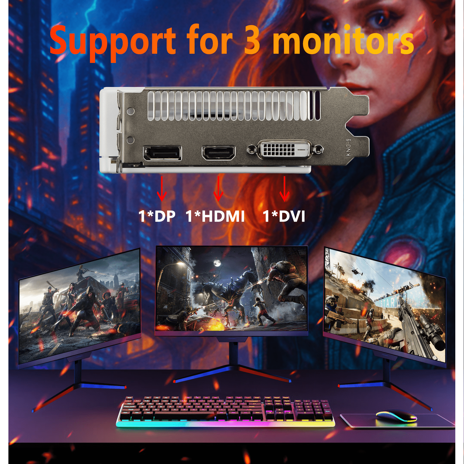 SOYO AMD Radeon RX580 Gaming Graphic Card with 8GB 256 Bit GDDR5 PIC Express x 16 3.0 Equipped with Dual Fans for Working,Gaming-White