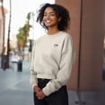 thumbnail image 4 of Dalix Cappuccino Embroidered Fleece Relaxed Boxy Fit Long Sleeve Crewneck Sweatshirt Womens in Bone XL X-Large, 4 of 5