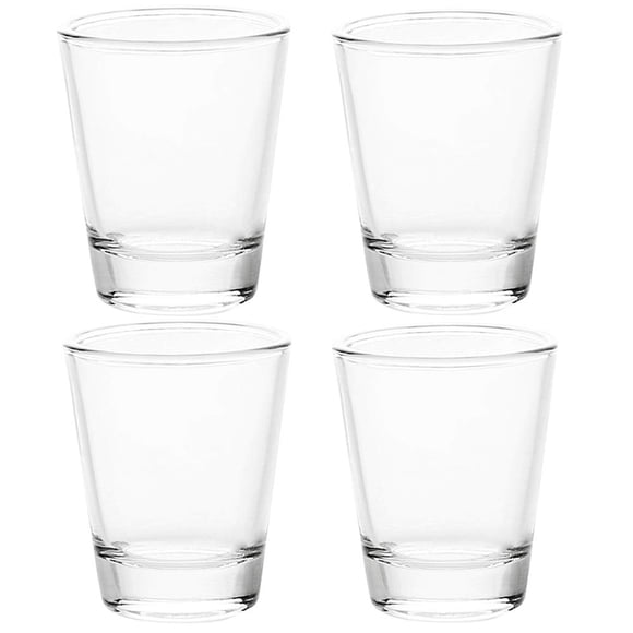 BCnmviku Juego de vasos de chupito de 1,5 oz con vaso de chupito transparente de base pesada (paquete de 4)