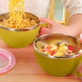 thumbnail image 6 of Qwtwty Lunch Box Stainless Steel Bowl Double Layer with Lid Handle Cup Ramen Bowl Soup Bowl Insulated Fresh Lunch Box, 6 of 6