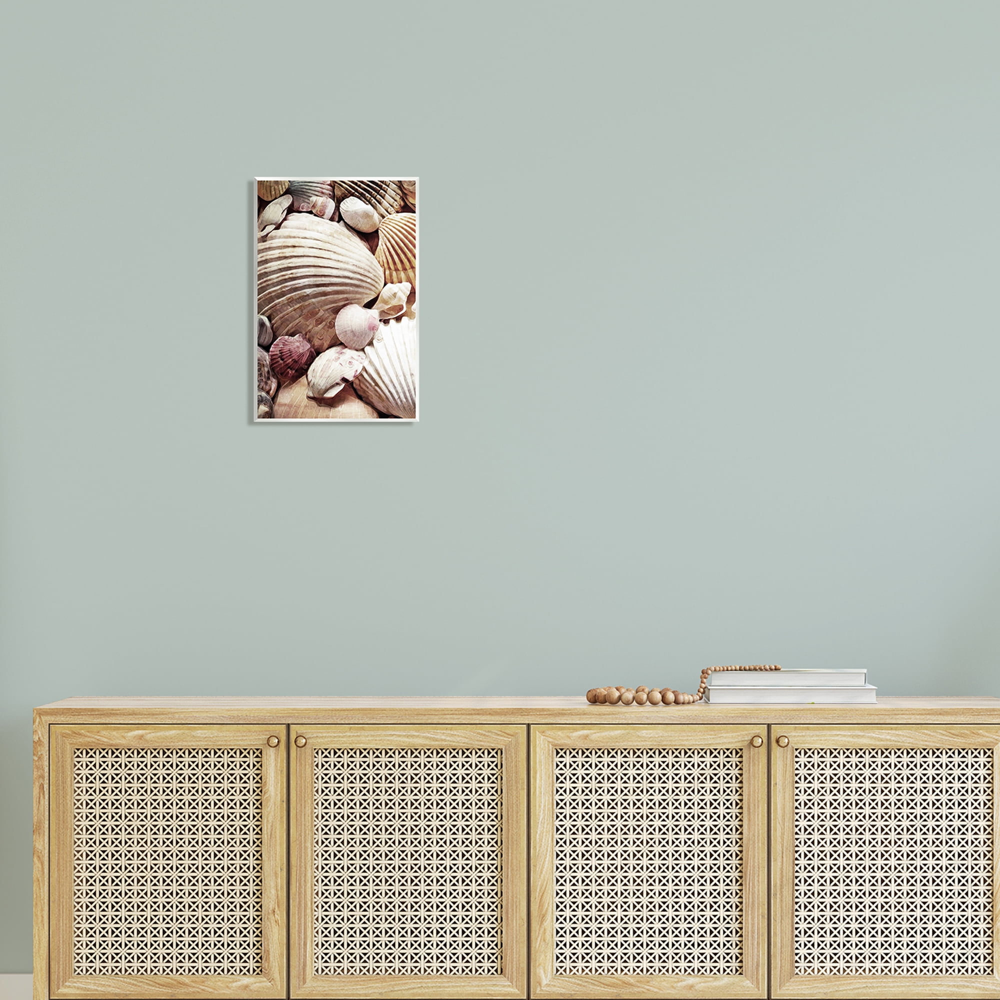 Stupell Various Nautical Clam Conch Shells Landscape Photography Wall Plaque Unframed Art Print Wall Art