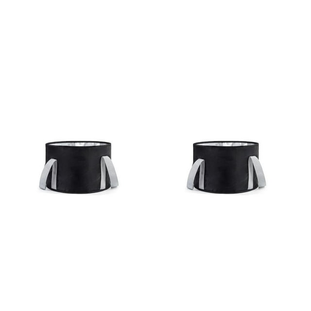 Vogacara Bolsa de remojo de pies para interiores y exteriores, para acampar, viajar, cubo de baño plegable para pies, accesorios para el Negro Pequeña 2Conjunto