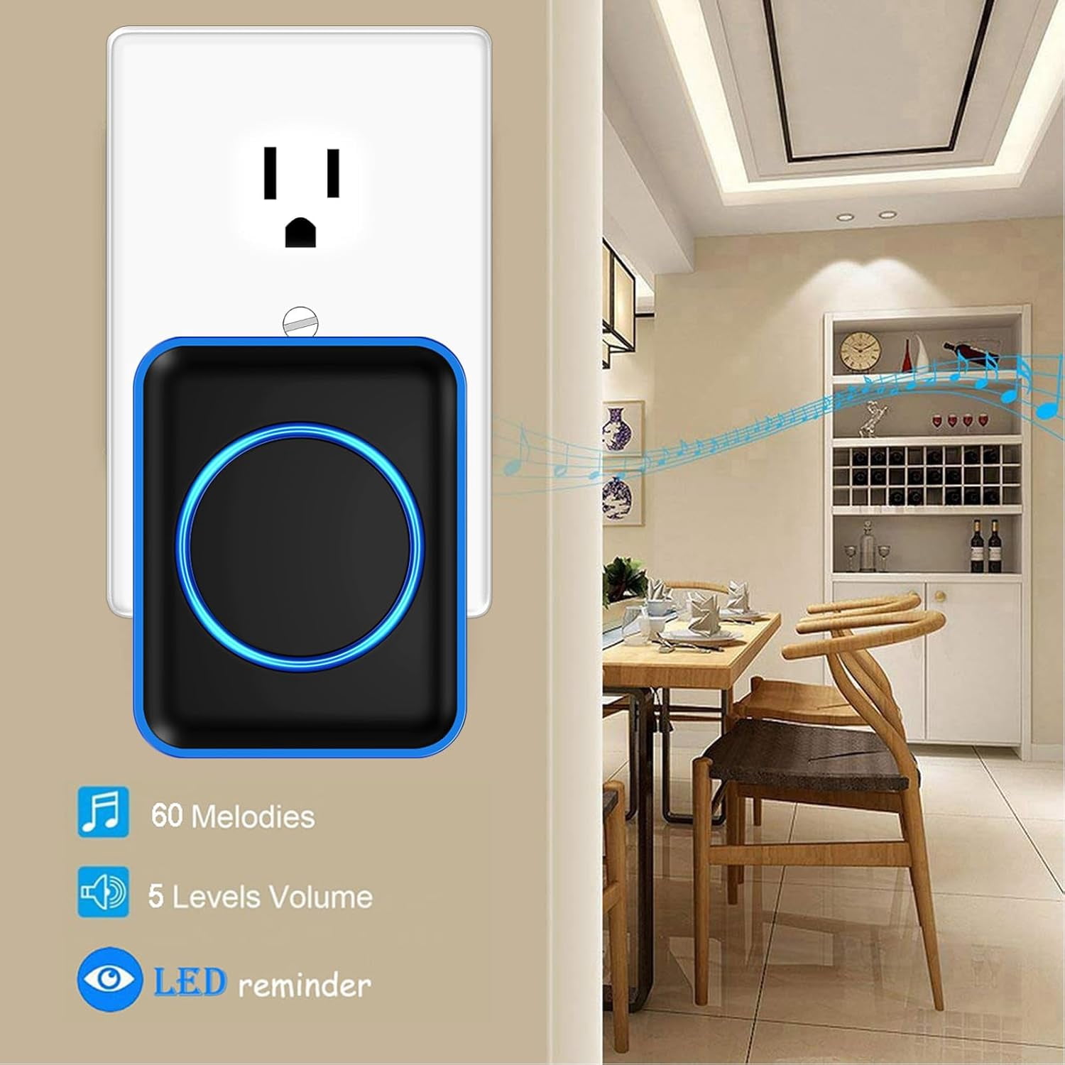 Caregiver Pager, Wireless Call Button 1000+ Feet, SOS Alert Nurse Calling Elderly Fall Help System for Patient/Disabled Monitoring at Home, IP55 Waterproof