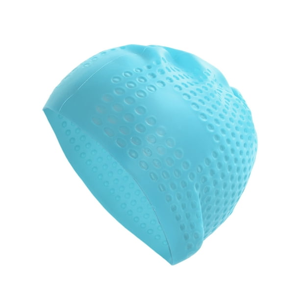 Gorro de natación impermeable de textura de burbujas 1 Pc Azul claro