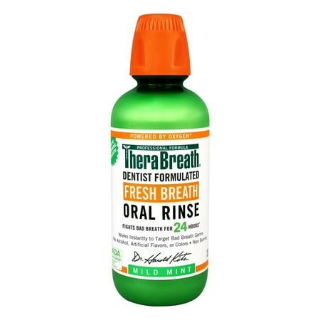 TheraBreath Fresh Breath Oral Rinse, Mild Mint, 16.0 FL OZ
