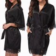 thumbnail image 4 of 4 Piezas Pijama Satin Conjunto Sexy Encaje Ropa Para Dama, 4 of 8