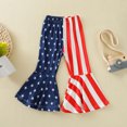 thumbnail image 2 of AnuirheiH Toddler Kid Baby Girls Outfits American Flag Print Flared Pants Summer Clothes 1-6Year, 2 of 9