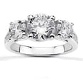 thumbnail image 1 of 1 5/8ct Three Stone Diamond Engagement Ring Solid 14K White Gold, 1 of 2