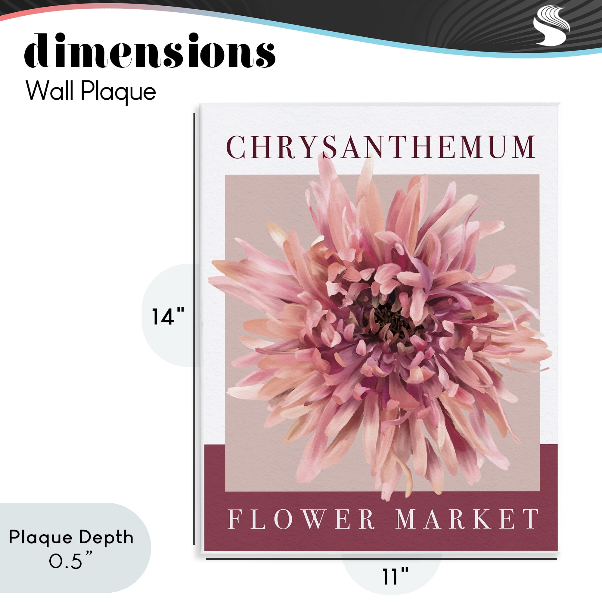 Stupell Industries Chrysanthemum Flower Market Wall Plaque Art, design by Jennifer Stith