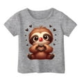 thumbnail image 4 of JTieacloth T-Shirt à Col Rond à Manches Courtes pour Enfants Filles, Imprimé Sport Décontracté Confortable, T-Shirts Basiques, Tailles 5-6 Ans, 4 of 4