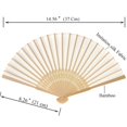 thumbnail image 2 of Hand Fan SL Crafts - Tela de seda imitada (bambú, 24 unidades), color crema, 2 of 5