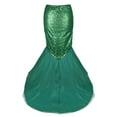 thumbnail image 5 of Miaeowve Womens Glitter Sequins Mermaid Long Tail Skirt with Asymmetric Mesh Panel Party Dress Green XL, 5 of 6