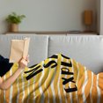 thumbnail image 3 of Saying Soft Flannel Fleece Blanket, Horizontal Stripes Inspirational Never Stop Exploring Words Ombre Effect, Cozy Plush for Indoor and Outdoor Use, 50" x 70", Earth Yellow and Black, by Ambesonne, 3 of 5