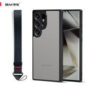 ( with wrist strap)IBMRS for Samsung Galaxy S25 Ultra Case,Hard Back Soft edgesTransparent matte Frosted Phone Case