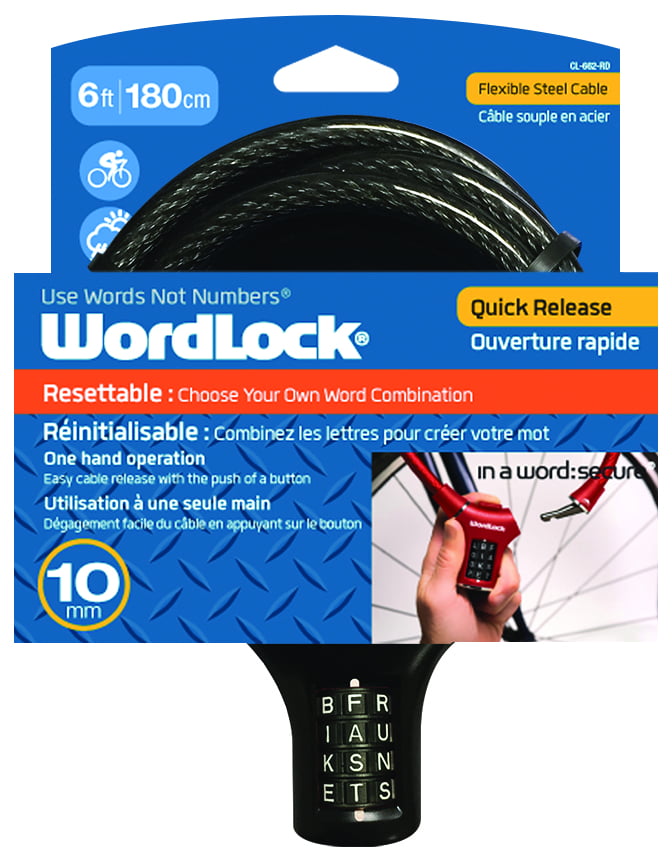 Never Wordlock Skateboard Lock 8mm Use Words Not Numbers for sale online 