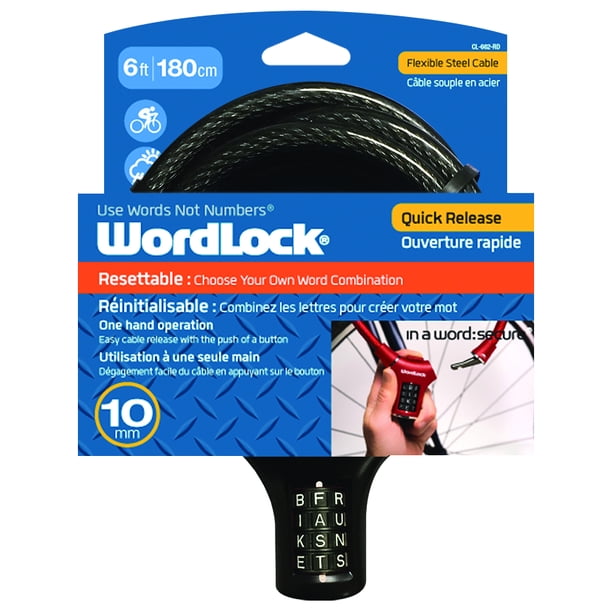 Wordlock Quick Release 10mm Bike Lock Black Walmart Com Walmart Com