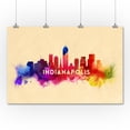 thumbnail image 3 of Indianapolis, Indiana, Skyline Abstract (36x54 Giclee Gallery Art Print, Vivid Textured Wall Decor), 3 of 3