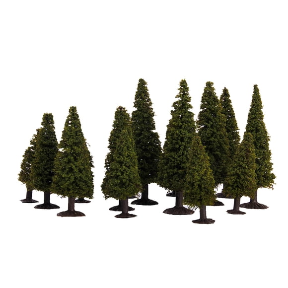 Conjunto de 15 Piezas Modelo árboles de Tren Paisaje Ferroviario Paisaje CUTICAT Modelo de paisaje de paisaje verde con árboles de cedro