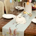 thumbnail image 2 of Rdsfhsp Happy Easter Table Runner 13x72 Inches, Bunny Rabbit Floral Spring Holiday Farmhouse Polka Dot Green Burlap Indoor Table Decorations for Home Kitchen Dining Table, 2 of 5