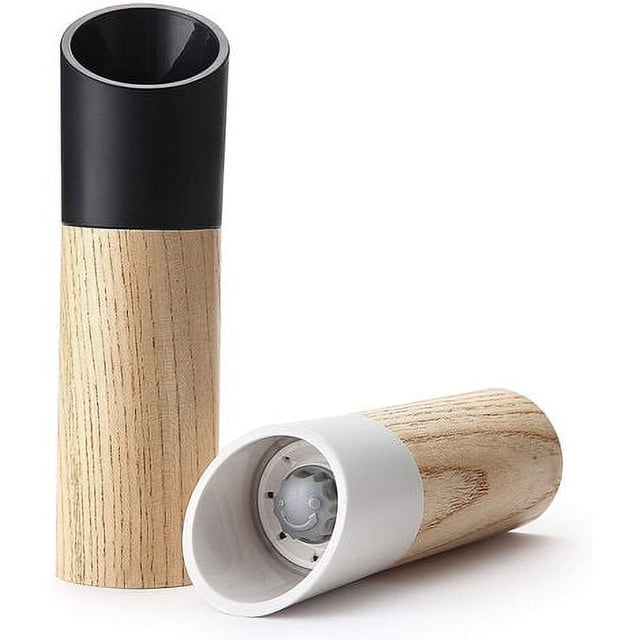Juego de 2 molinillos de pimienta con molinillo de cerámica ajustable.