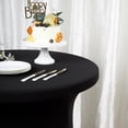 thumbnail image 4 of Balsa Circle Black Cocktail Table Cover Natural Wavy Drapes Spandex Tablecloth Reception, 4 of 8