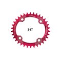 thumbnail image 2 of Wosthever Bicicleta 38T Oval estrecho ancho 104BCD bicicleta de montaña placa de bielas bicicleta rueda de cadena ciclismo platos y bielas placa Ciclismo Rojo 34T Wosthever OD3200-08B, 2 of 6