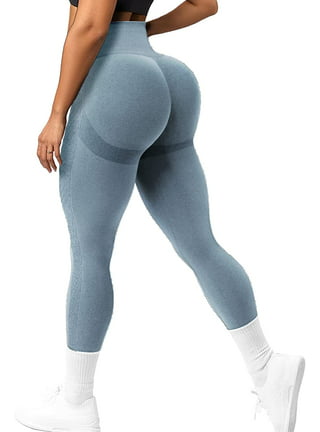 A AGROSTE Seamless Leggings for Women Booty High Waisted Workout Yoga Pants  Amplify Ruched Tights Grey-M 