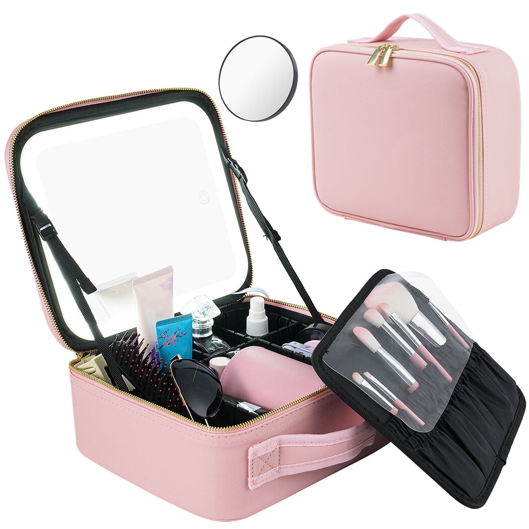 Makeup Bag with Mirror and 3 Pouches - Espresso – Travel by Word