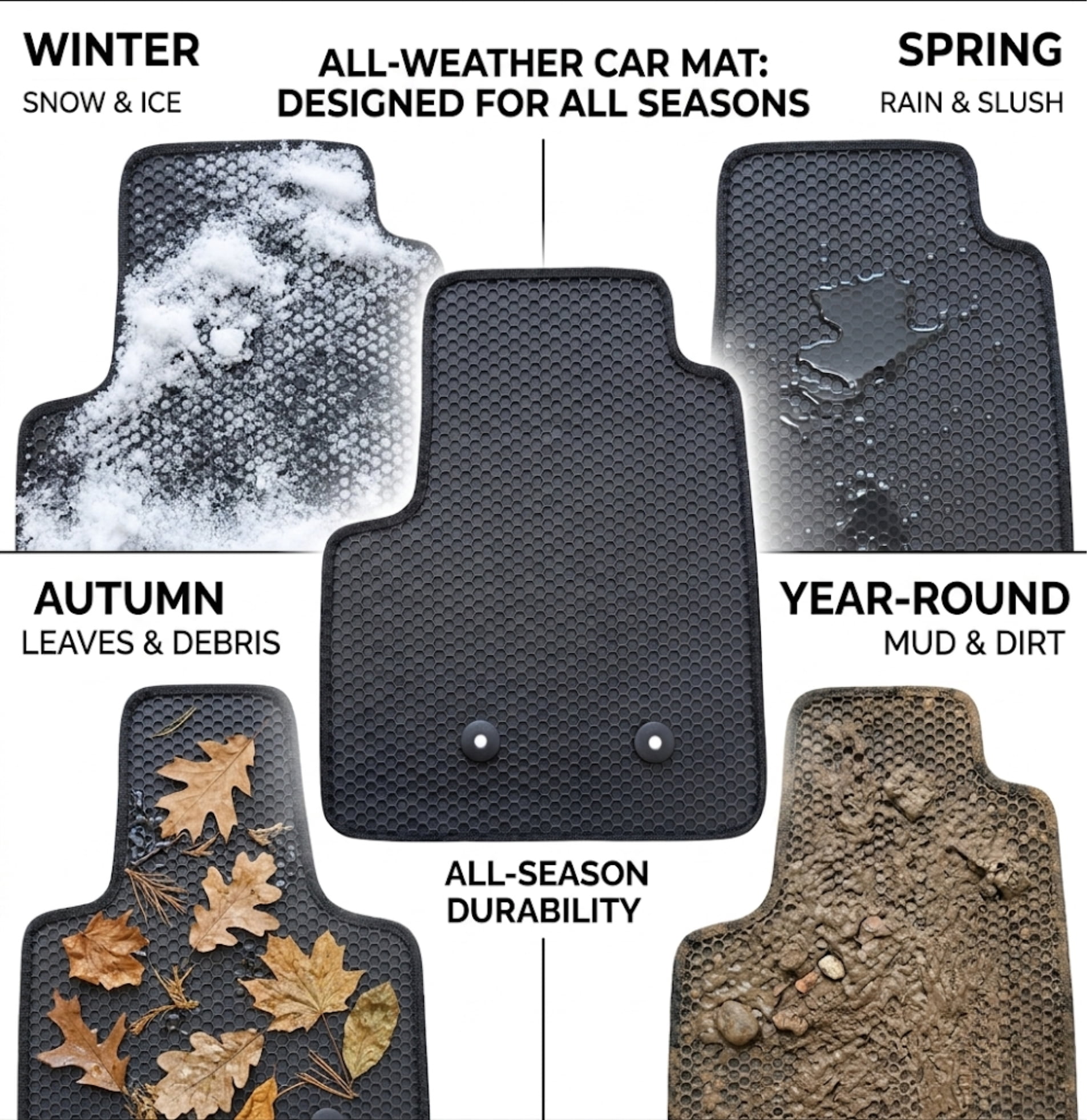 All Weather Floor Mats for 2015 to 2022 Chevrolet Colorado / GMC Canyon Crew Cab, Front and Rear