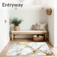 thumbnail image 3 of Flatwoven High Traffic Area Rug, Elegant Marble Gold &, Non Slip, Stain Resistant, Washable Area Rugs for Living Room, Bedroom(White, 6X9), 3 of 8