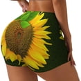 thumbnail image 2 of Kdxio Sunflower3 Print Workout Shorts for Women Seamless Soft Smooth Gym Yoga Scrunch Active Shorts, 2 of 9