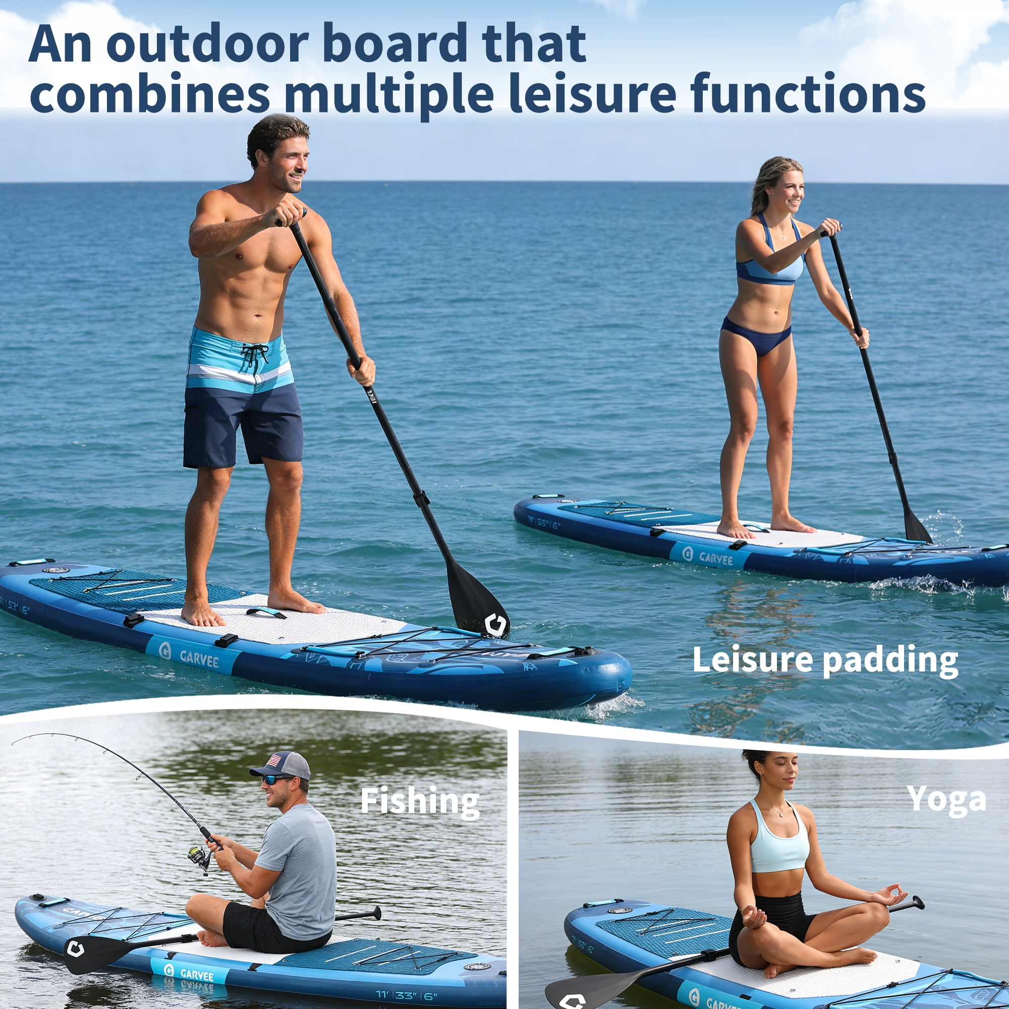Inflatable Stand Up Paddle Board (SUP) for All Skill Levels - 10'×30" & 10'6"×33" Ultra-Light Boards with Premium Paddle, Pump, Carry Bag & Non-Slip Deck for Youth & Adults