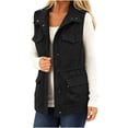 thumbnail image 3 of Tqcoqu Women's Utility Cargo Vest with Multi Pockets,Stand Collar Zip Up Drawstring Waist Sleeveless Casual Outdoor Waistcoat Jacket, 3 of 10
