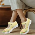 thumbnail image 2 of Psesaysky Floral Yellow Casual Shoes for Women Girls Hook & Loop Printed Shoes Anti-Slip Durable Sneakers Size 5.5-10, 2 of 7