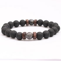 SDJMa Men Women Natural Stone Lava Rock Diffuser Bracelet Elastic Volcanic Rocks Beads Yoga Agate Beads Bracelet Bangle