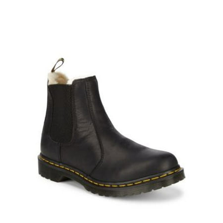 Dr. Martens Womens Leonore Leather Faux Fur Lined Chelsea Boots